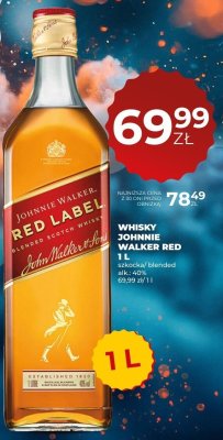 Whisky Johnnie Walker Red Label 1L promocja w Duży Ben