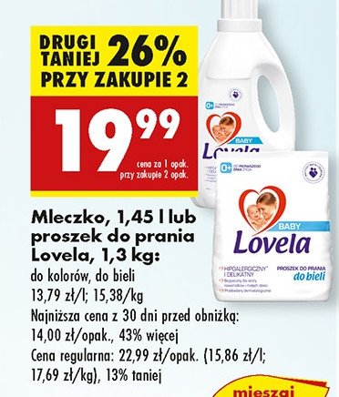 Proszek do prania do kolorów Lovela baby promocja w Biedronka