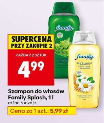 Szampon do włosów Family Fresh, 1 l różne rodzaje promocja w Biedronka