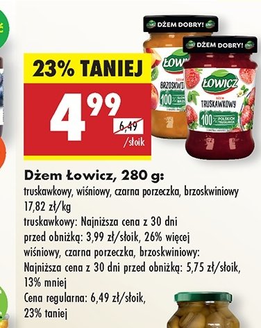 Dżem wiśniowy Łowicz promocja w Biedronka