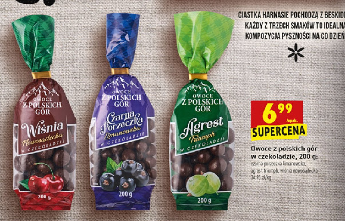 Czarna porzeczka limanowska w czekoladzie promocja