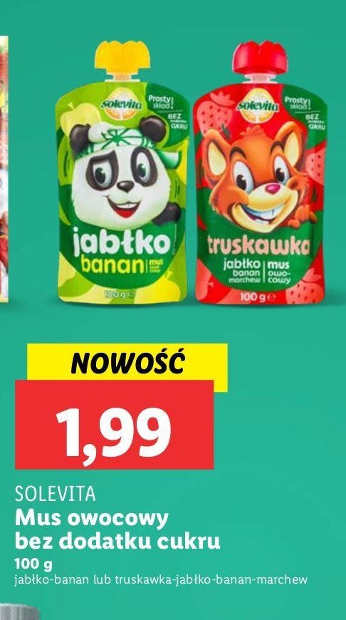 Musik jabłko-banan-truskawka Solevita promocja