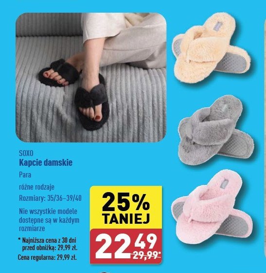 Kapcie damskie rozm. 39-40 Soxo promocja