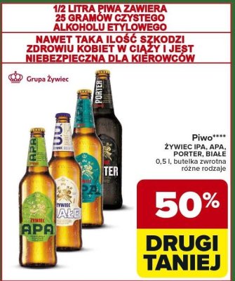 Piwo Żywiec IPA, APA, Porter, Białe 0,5 l różne rodzaje drugi -50% taniej promocja w Carrefour