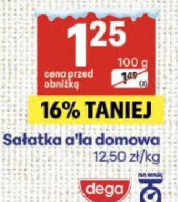 Sałatka a'la domowa dega promocja w Delikatesy Centrum