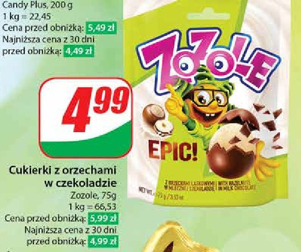 Jajeczka epic o smaku orzechowym w czekoladzie Zozole promocja