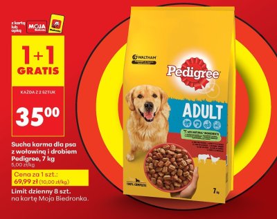 Karma dla psa sucha z wołowiną i drobiem 7 kg promocja w Biedronka