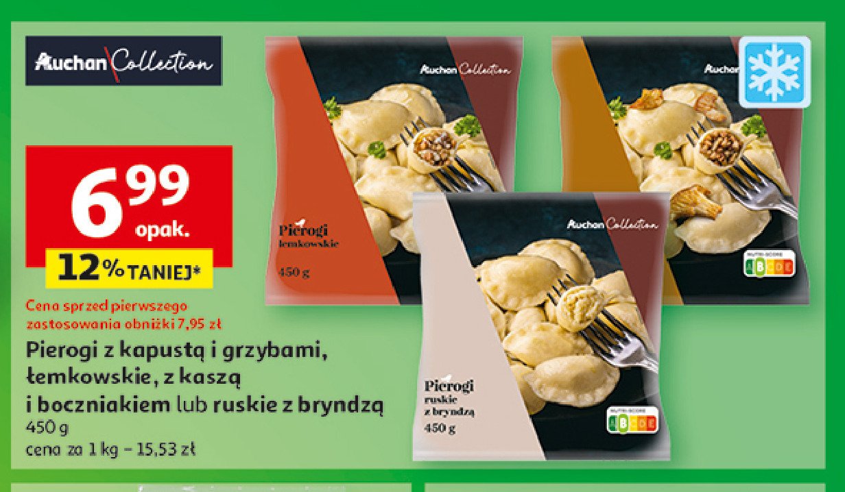 Pierogi z kaszą i boczniakiem AUCHAN COLLECTION promocja