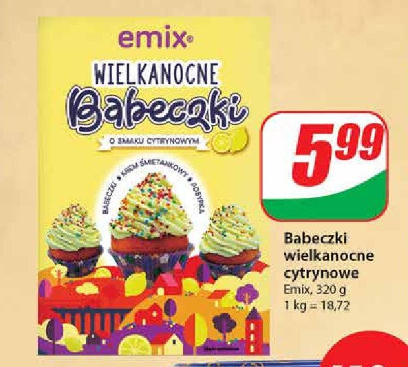 Wielkanocne babeczki o smaku cytrynowym Emix promocja