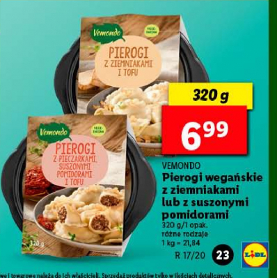 Pierogi z ziemniakami i tofu Vemondo promocja