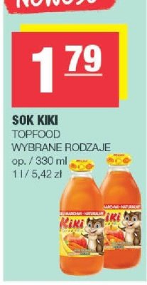 Sok Kiki TOPFOOD wybrane rodzaje promocja w SPAR