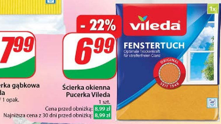 Ścierka okienna Vileda promocja w Dino