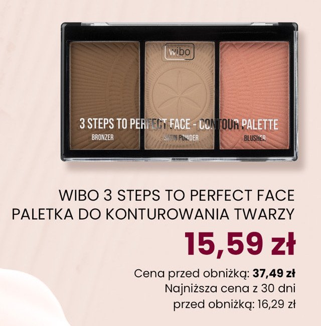 Paleta do konturowania twarzy light Wibo 3 steps to perfect face promocja