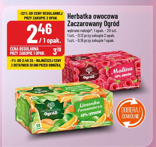 Herbatka owocowa limonka pomarańcza Zaczarowany ogród promocja