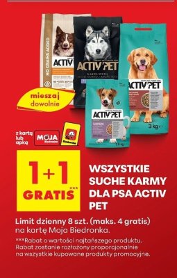 Karma sucha dla psa wszystkie rodzaje promocja w Biedronka
