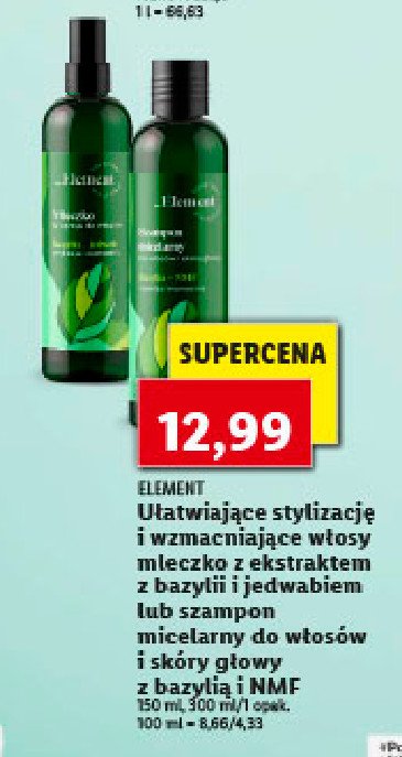 Mleczko do w艂os贸w w sprayu Vis plantis basil element promocja