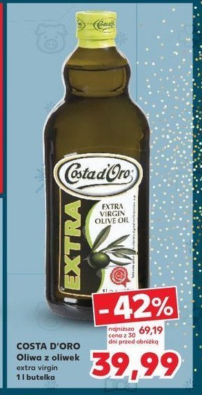 Oliwa z oliwek extra vergine Costa d'oro promocja