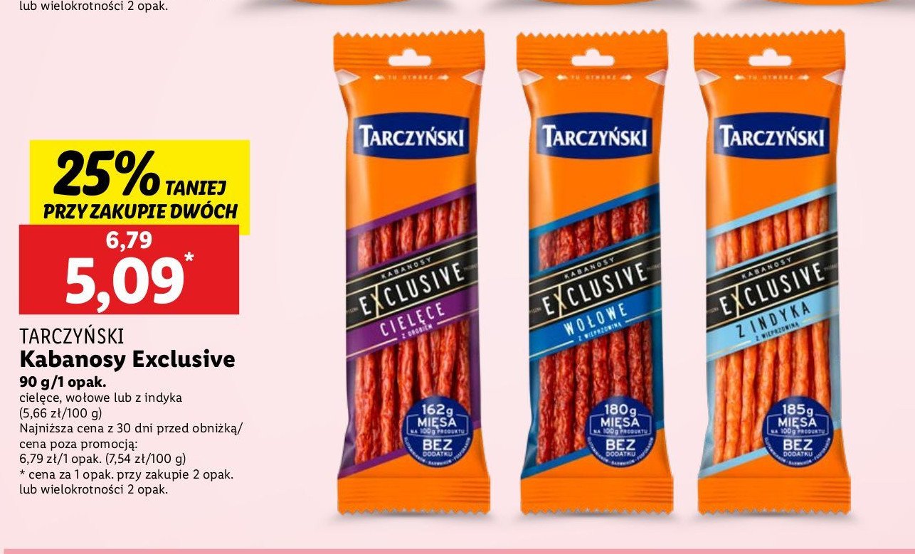 Kabanos cielęcy Tarczyński kabanos exclusive promocja w Lidl