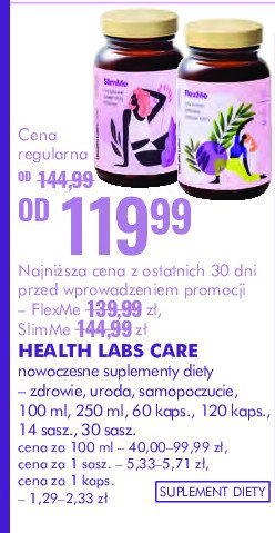 Suplementy diety HEALTH LABS SLIM ME promocja