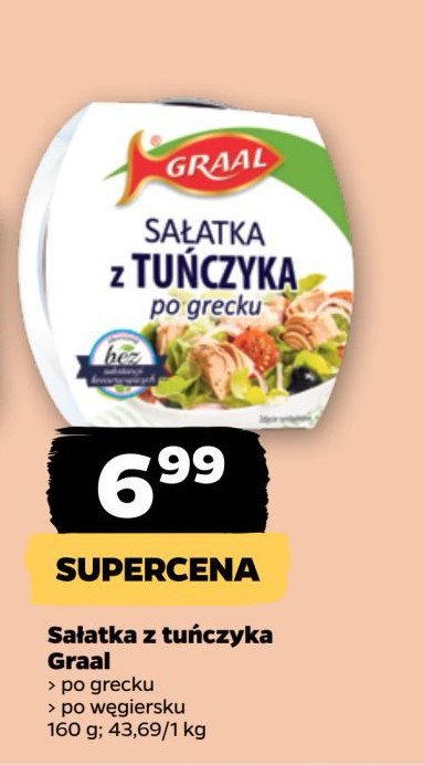 Sałatka z tuńczyka grecka Graal promocja w Netto