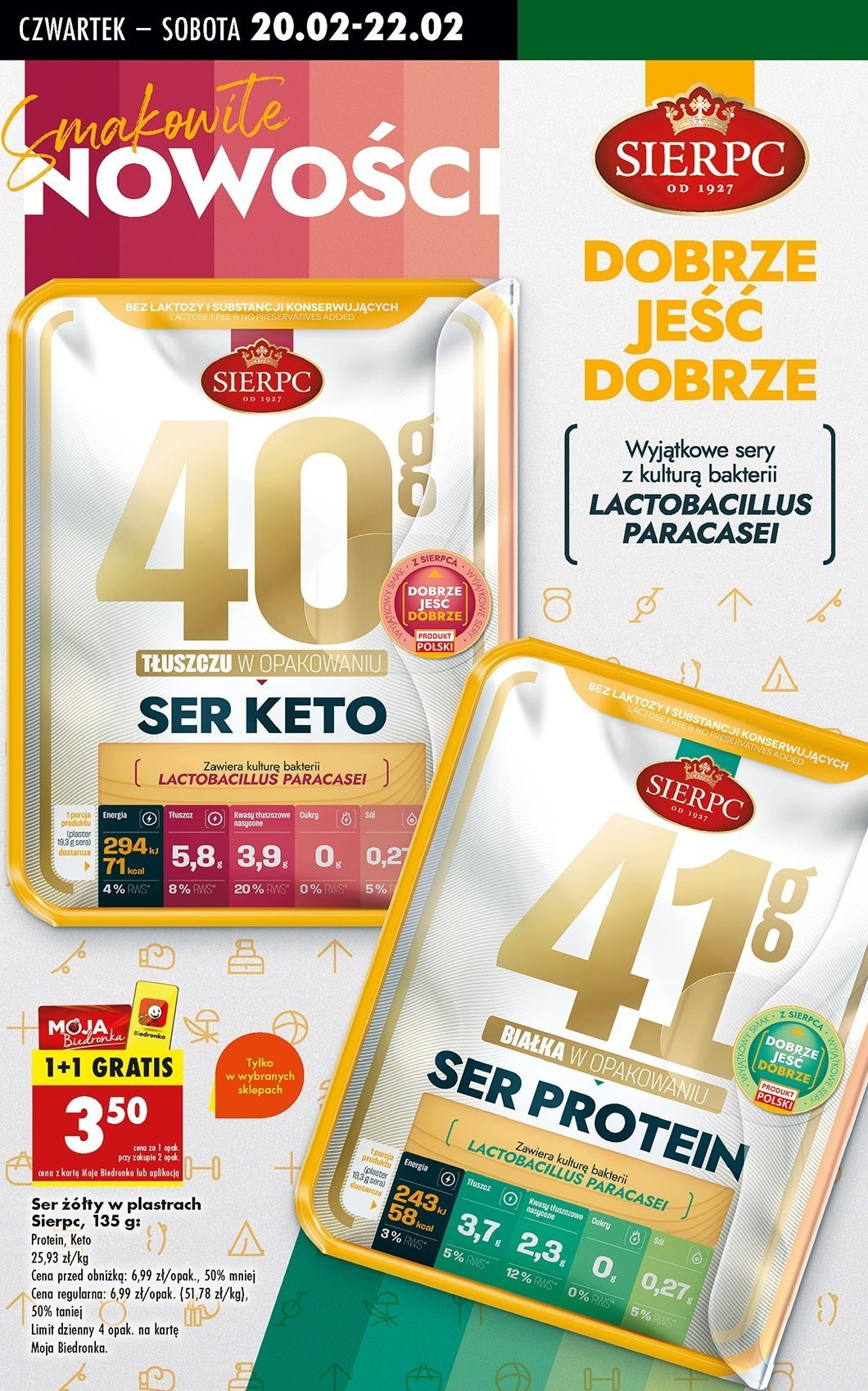 Ser protein Sierpc promocja w Biedronka