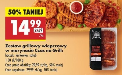 Zestaw grillowy: boczek karkówka schab Czas na grill promocja