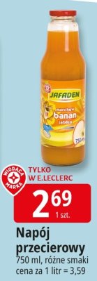 Napój przecierowy Jafaden marchew banan jabłko promocja w Leclerc