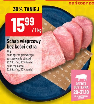 Schab wieprzowy bez kości extra promocja w POLOmarket
