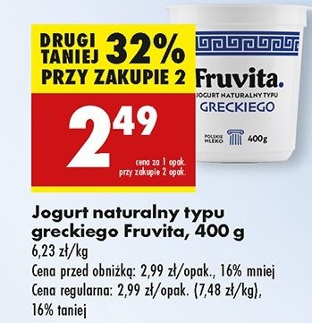 Jogurt naturalny grecki Fruvita promocja