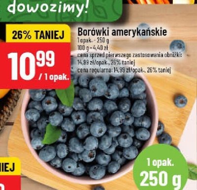 Borówki amerykańskie 1 opak. 250 g POLOmarket promocja w POLOmarket