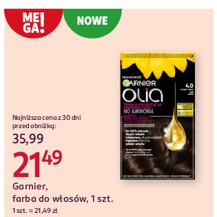 Farba do włosów ciemny brąz 4.0 Garnier olia promocja w Rossmann