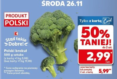 Brokuł polski 500 g promocja w Kaufland