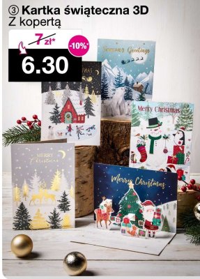 Kartka świąteczna 3D z kopertą promocja w Woolworth