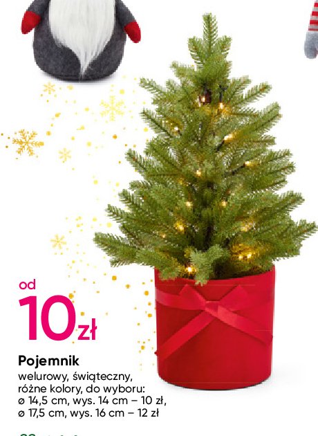 Pojemnik welurowy 艣wi膮teczny 17.5 cm promocja