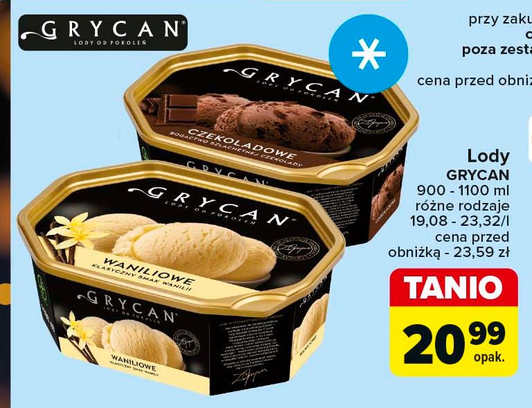 Lody waniliowe Grycan promocja