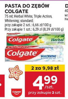 Pasta do zębów white Colgate herbal promocja