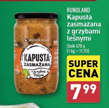 Kapusta zasmażana z grzybami leśnymi Runoland promocja w Aldi