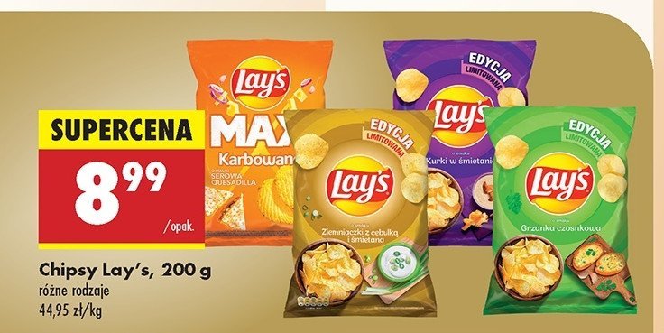 Chipsy serowa quesadilla Lay's max karbowane promocja