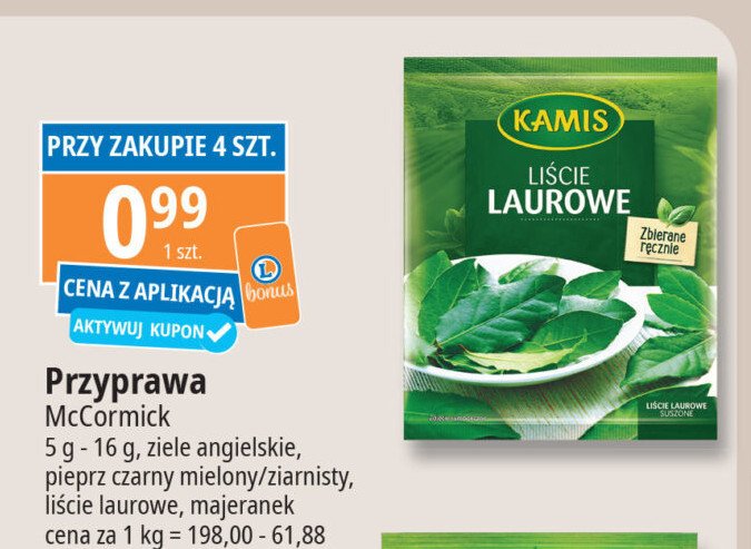 Pieprz czarny ziarnisty Kamis promocja