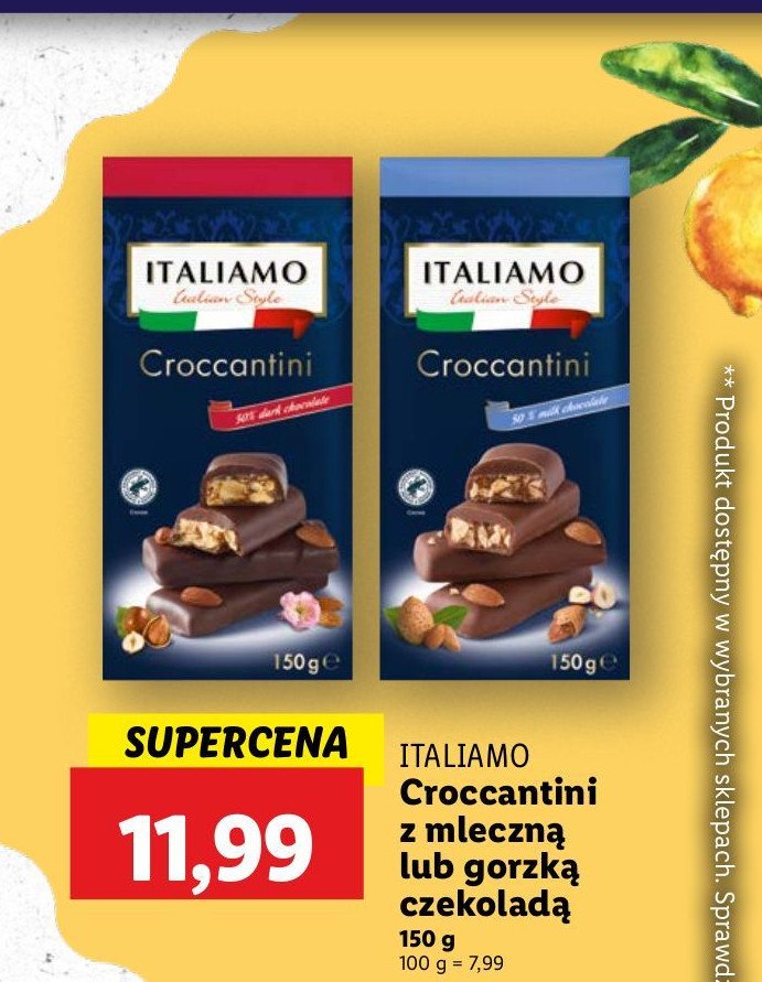 Croccantini w czekoladzie gorzkiej Italiamo promocja
