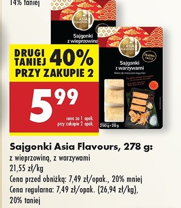 Sajgonki z wieprzowiną Asia flavours promocja w Biedronka