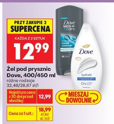 Żel pod prysznic Dove różne rodzaje promocja w Biedronka
