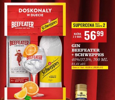Gin Beefeater + Schweppes 700 ml promocja w Biedronka