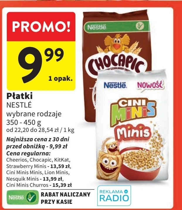 Płatki śniadaniowe truskawkowe Cini minis promocja