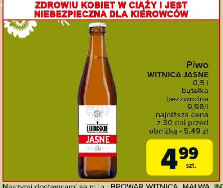 Piwo Lubuskie jasne promocja w Carrefour