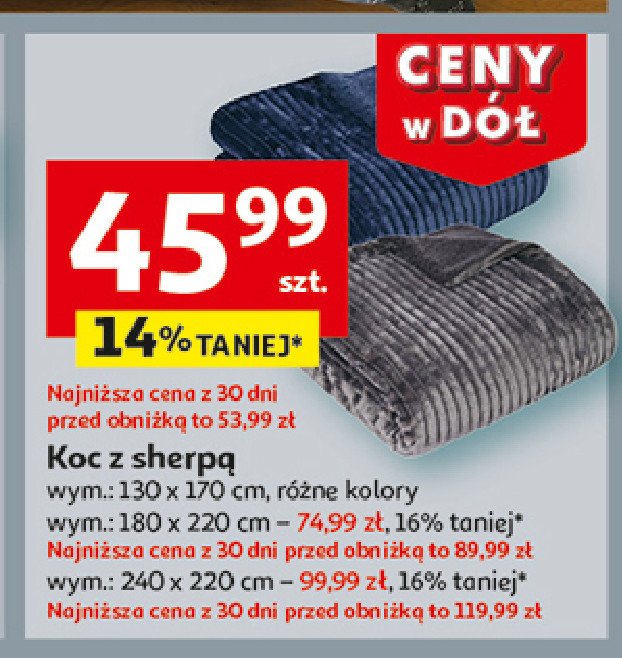 Koc sherpa 130 x 170 cm promocja