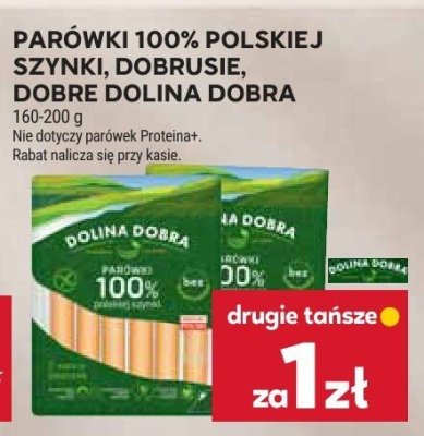 Parówki 100% polskiej szynki Dobrusie, Dobre Dolina Dobra promocja w Stokrotka