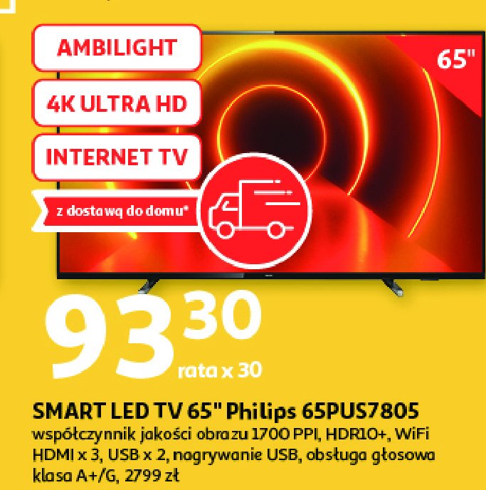 Telewizor 65" 65pus7805 Philips promocja