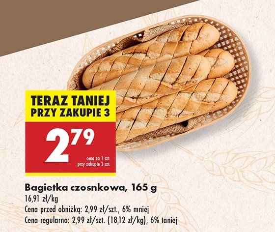 Bagietka czosnkowa promocja w Biedronka