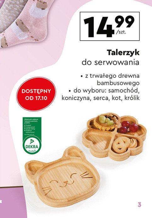 Talerz do serwowania z drewna bambusowego serca promocja w Biedronka